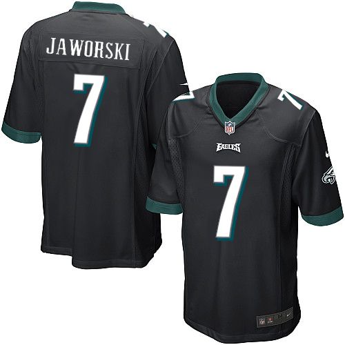 Men Philadelphia Eagles 7 Ron Jaworski Nike Black Game Retired Player NFL Jersey